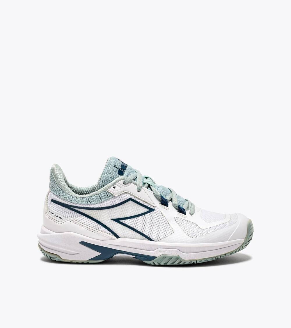 NEW DIADORA women's trofeo 2 ag pickleball shoe in white/ legion blue